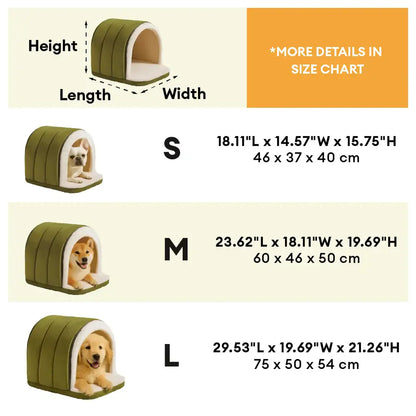 Warm Plush Pet Cave House with Foam - Anti-Anxiety Design