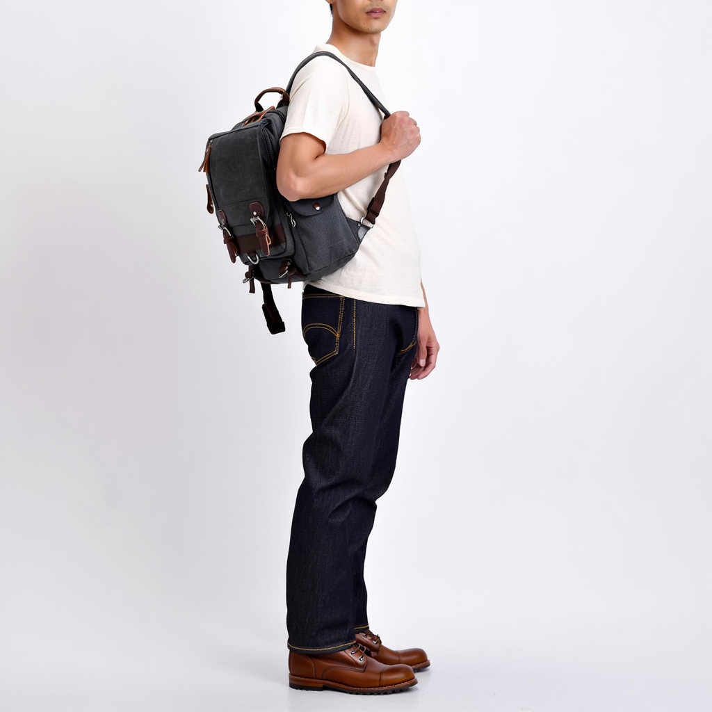Compact Vintage Style Travel Backpack