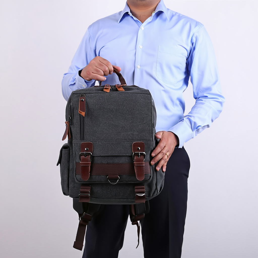 Compact Vintage Style Travel Backpack