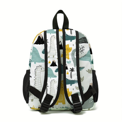Boys Green Dinosaur Backpack for School