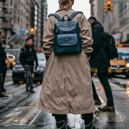 Vintage Vegan Leather Backpack For Women