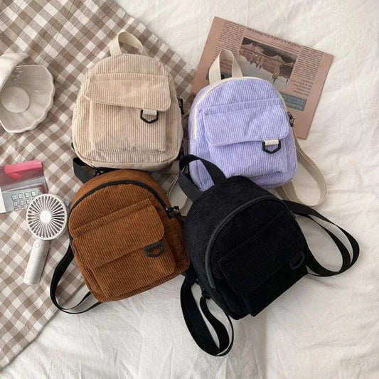 Corduroy Unisex Mini Backpack