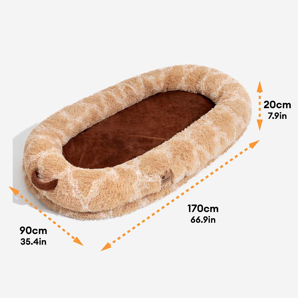 Creamy Plush Super Large Donut Dog Bed For Humans Cuddle Cradle