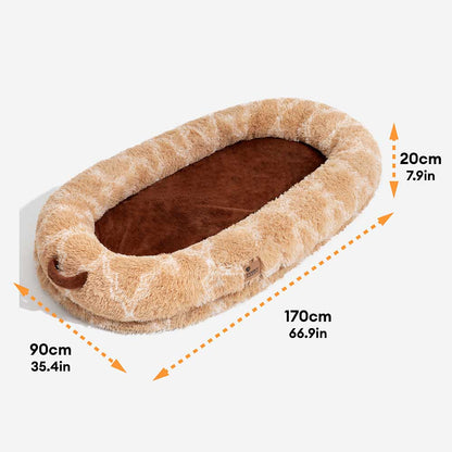 Creamy Plush Super Large Donut Dog Bed For Humans Cuddle Cradle