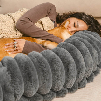 Creamy Plush Super Large Donut Dog Bed For Humans Cuddle Cradle