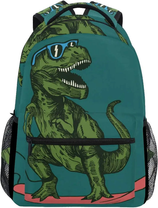 Dinosaur Skateboard School Backpack for Boys