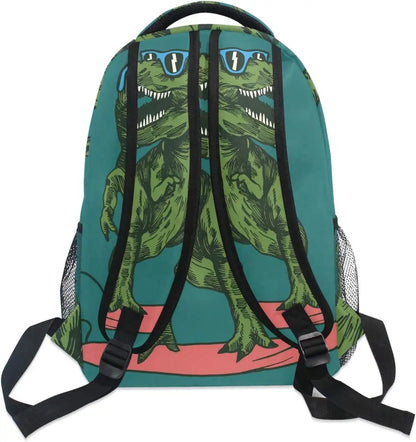 Dinosaur Skateboard School Backpack for Boys