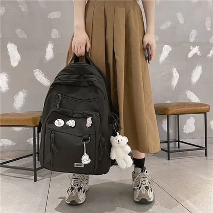 Double-Deck Waterproof School Backpack with 15-20 Litres Capacity, Multiple Pockets, Available in 4 Colors