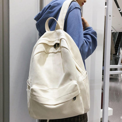 Durable Water-Resistant Canvas Laptop Backpack with Multiple Compartments for School and Everyday Use 1