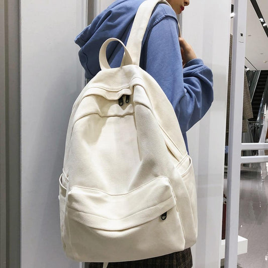 Durable Water-Resistant Canvas Laptop Backpack with Multiple Compartments for School and Everyday Use 1