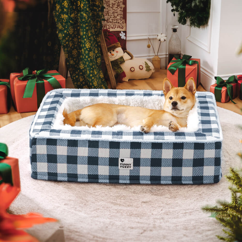 Anti Anxiety Dog Bed – Cozy Plush Calming Sofa with Ergonomic Foam