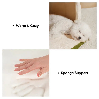 Warm Plush Pet Cave House with Foam - Anti-Anxiety Design