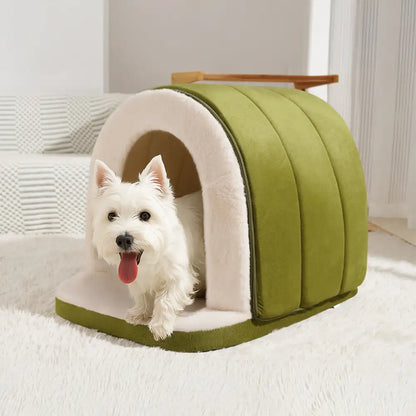 Warm Plush Pet Cave House with Foam - Anti-Anxiety Design
