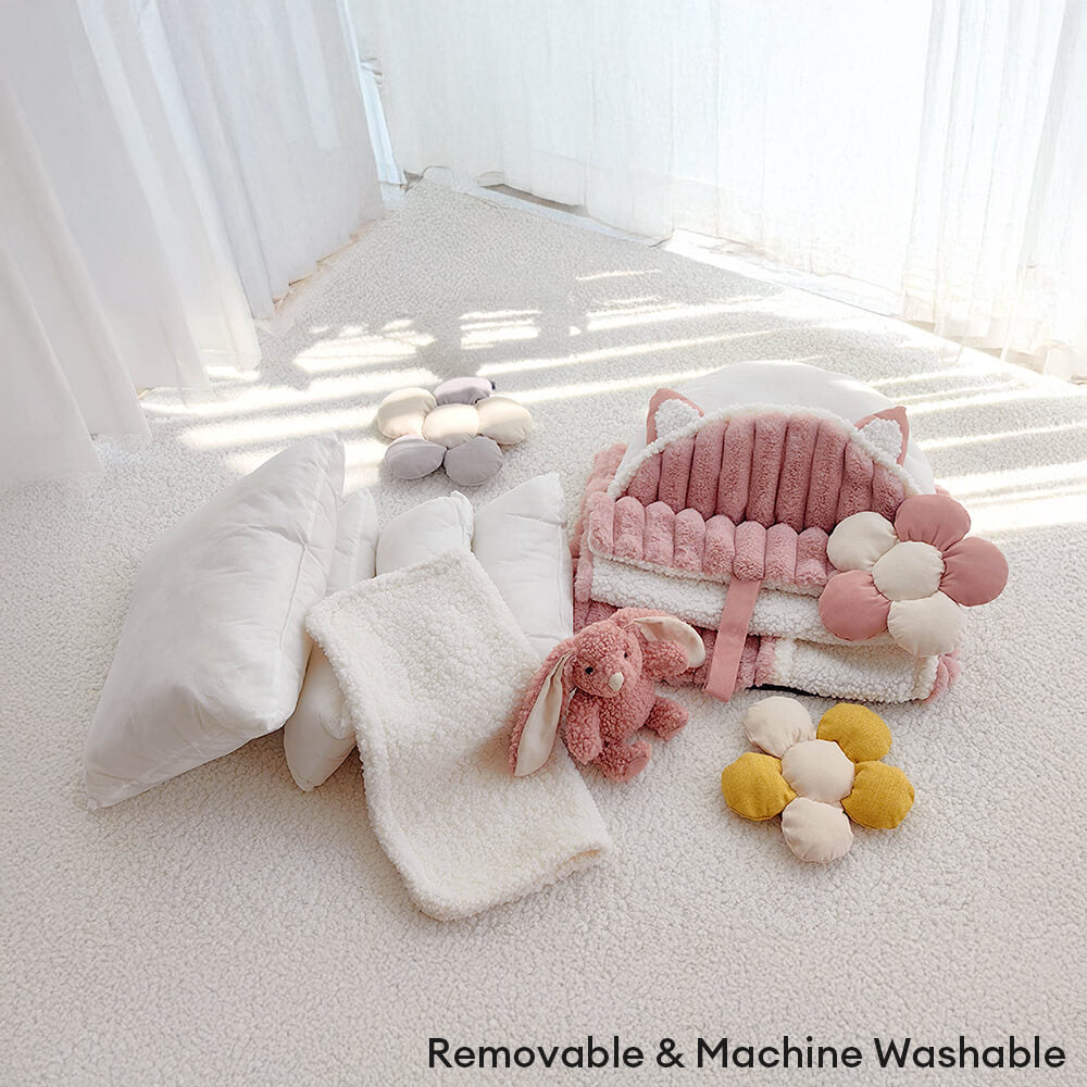 Cozy Plush Pet Bed with Blanket