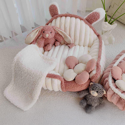 Cozy Plush Pet Bed with Blanket