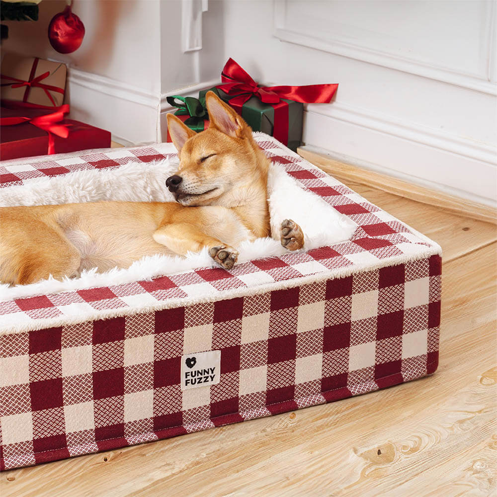 Anti Anxiety Dog Bed – Cozy Plush Calming Sofa with Ergonomic Foam