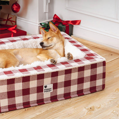Anti Anxiety Dog Bed – Cozy Plush Calming Sofa with Ergonomic Foam