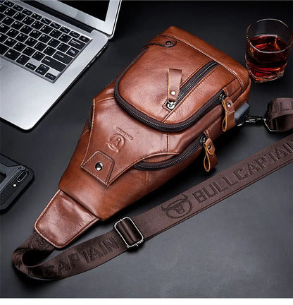 Genuine Leather Crossbody Bag with USB Charging Port – Black Crossbody Bag for Women and Men, Stylish and Functional for Daily Use 5