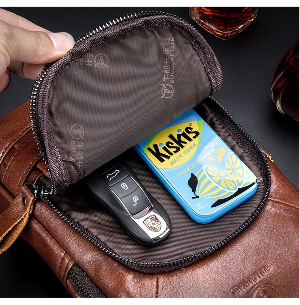 Genuine Leather Crossbody Bag with USB Charging Port – Black Crossbody Bag for Women and Men, Stylish and Functional for Daily Use 7