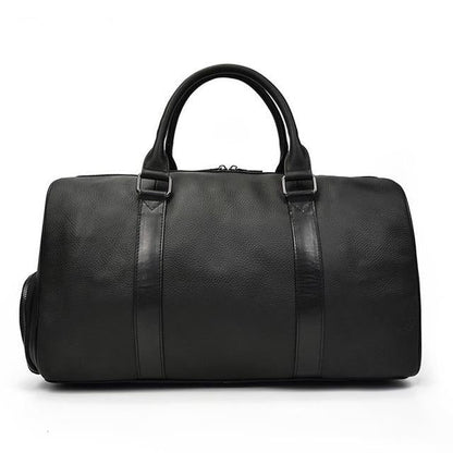 Genuine Leather Travel Bag | Luxurious Weekend Luggage with Shoulder Strap