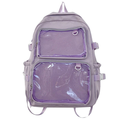 Juno Girls' Japanese Bag | Transparent PVC Backpack, Large Capacity