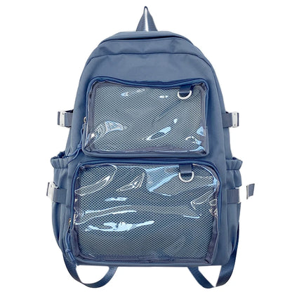 Juno Girls' Japanese Bag | Transparent PVC Backpack, Large Capacity