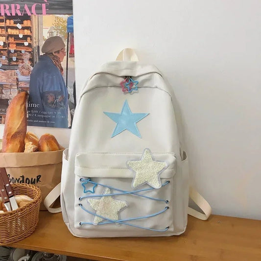 Kira Y2K Star Backpack | Durable Canvas, Trendy Colors