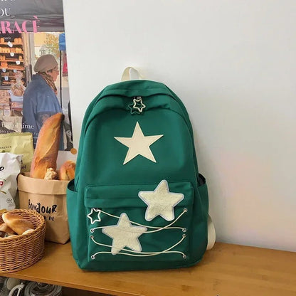 Kira Y2K Star Backpack | Durable Canvas, Trendy Colors