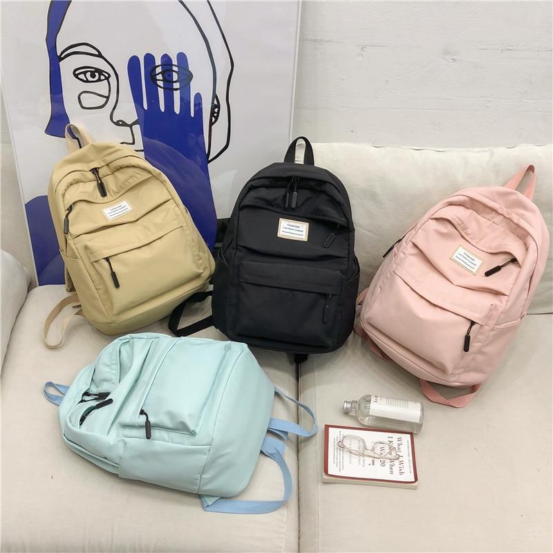 Korean Style Backpack | Waterproof Nylon, Multi-Pocket Design