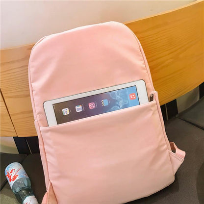 Korean Style Backpack | Waterproof Nylon, Multi-Pocket Design