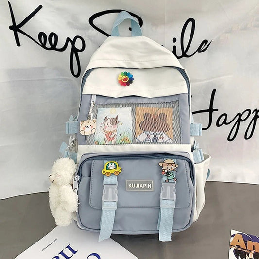 Kawaii Student Backpack | Durable Canvas, Adorable Design