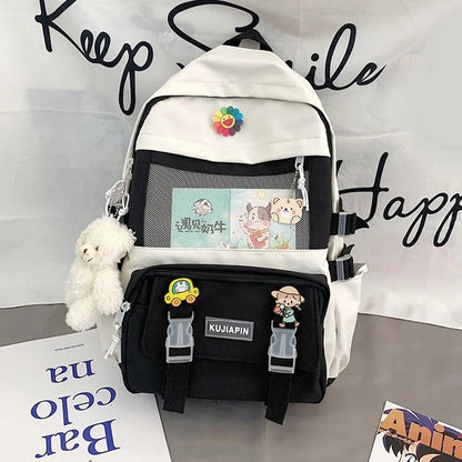Kawaii Student Backpack | Durable Canvas, Adorable Design
