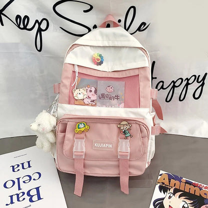 Kawaii Student Backpack | Durable Canvas, Adorable Design