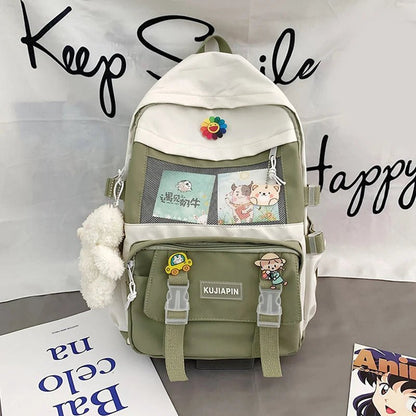 Kawaii Student Backpack | Durable Canvas, Adorable Design