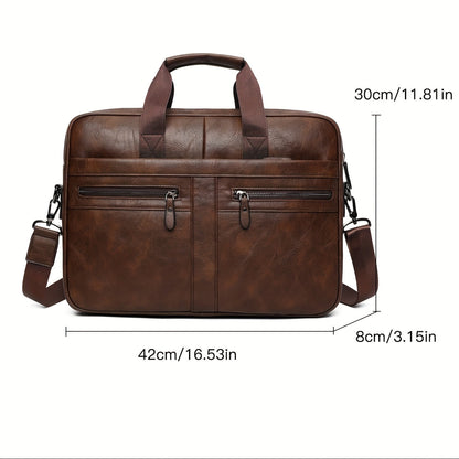 Valento Men’s Waterproof Vintage Leather Laptop Bag