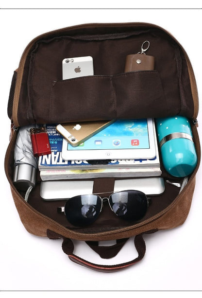Luma Men's Laptop Backpack | Vintage Canvas, 8 Compartments
