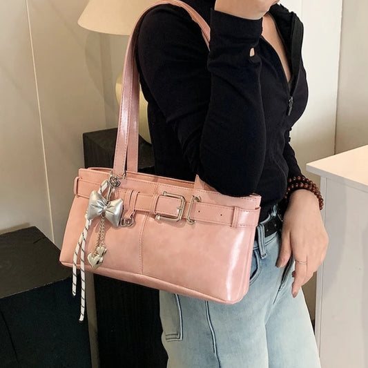 Elegant Women’s Handbag with Belt Buckle