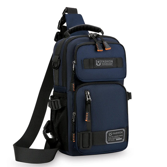 Orion Men's Black Crossbody Bag | Durable Oxford Fabric, Multi-Pocket Design