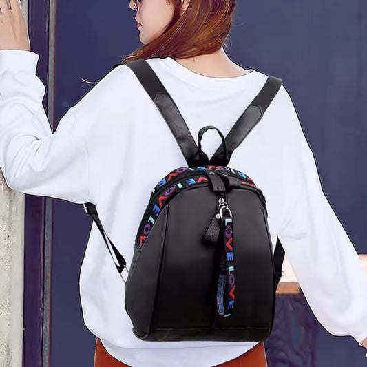 Stylish Women's Nylon Backpack for Casual Use – Travel Backpack for Women, Elegant Design, Compact Size, Ideal for School and Outings