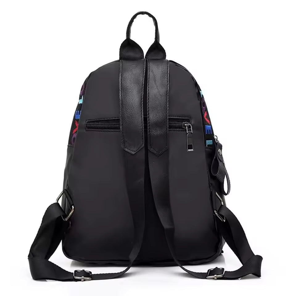 Stylish Women's Nylon Backpack for Casual Use – Travel Backpack for Women, Elegant Design, Compact Size, Ideal for School and Outings