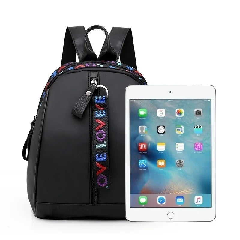 Stylish Women's Nylon Backpack for Casual Use – Travel Backpack for Women, Elegant Design, Compact Size, Ideal for School and Outings