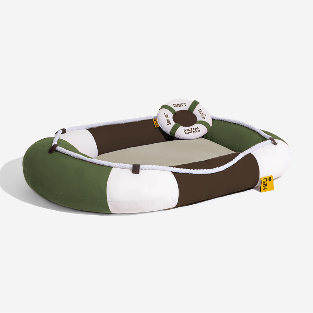 Boat Shaped Waterproof Cooling Bed For Pets With Chill Pillow
