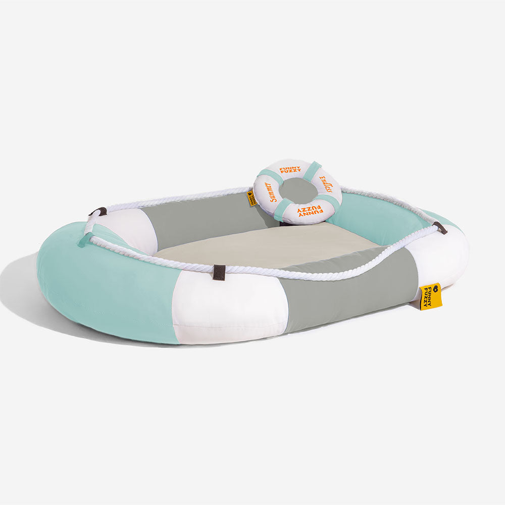 Boat Shaped Waterproof Cooling Bed For Pets With Chill Pillow