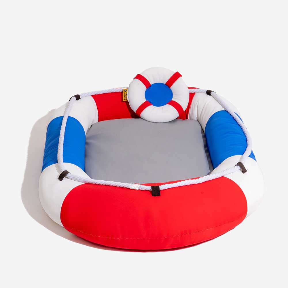 Boat Shaped Waterproof Cooling Bed For Pets With Chill Pillow