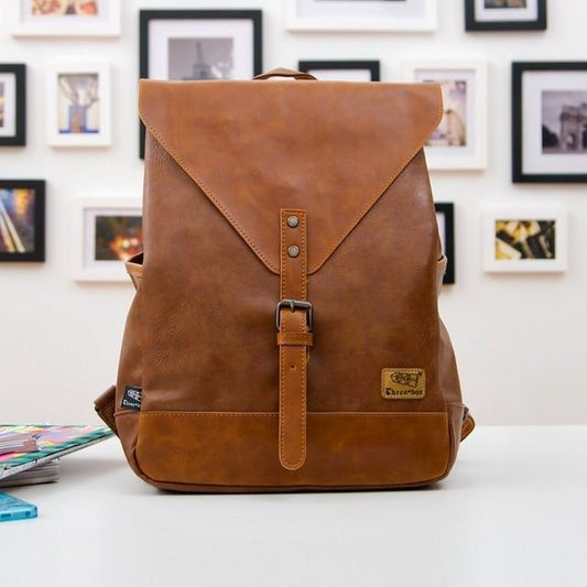 Vega Unisex Travel Backpack | Vegan Leather, Elegant Criss-Cross Design