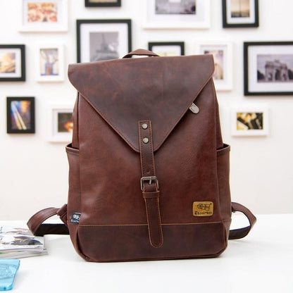 Vega Unisex Travel Backpack | Vegan Leather, Elegant Criss-Cross Design