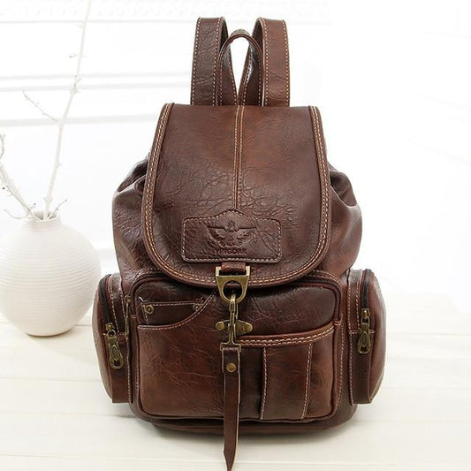 Vela Women's Drawstring Backpack | Luxury Vegan Faux Leather, Lightweight