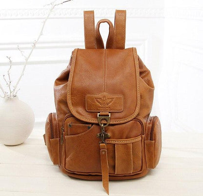 Vela Women's Drawstring Backpack | Luxury Vegan Faux Leather, Lightweight
