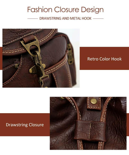 Vela Women's Drawstring Backpack | Luxury Vegan Faux Leather, Lightweight