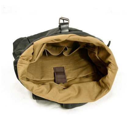Velo Unisex Travel Backpack | Waxed Canvas, Retro Rolltop Design